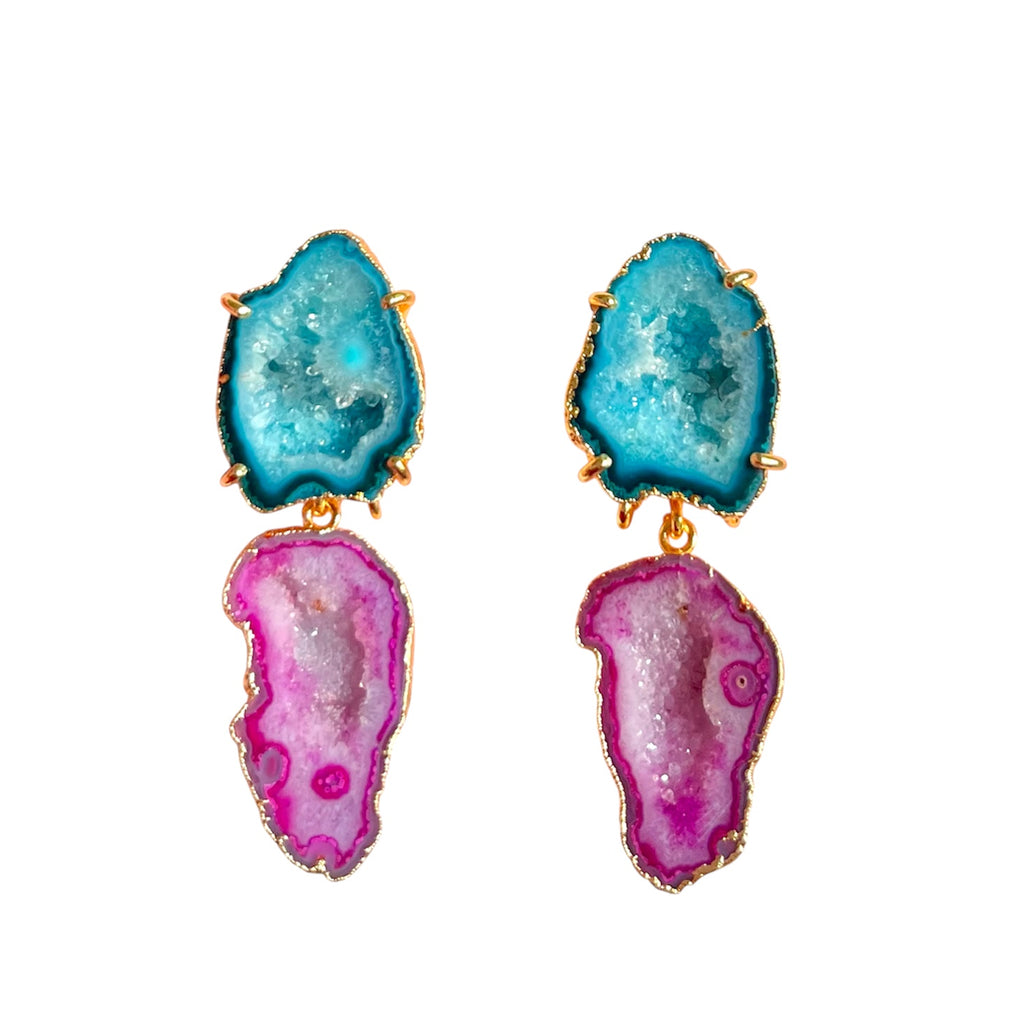 Mint & Pink Cocktail Earrings