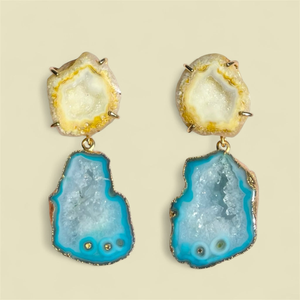 Lemon & Turquoise Cocktail Earrings