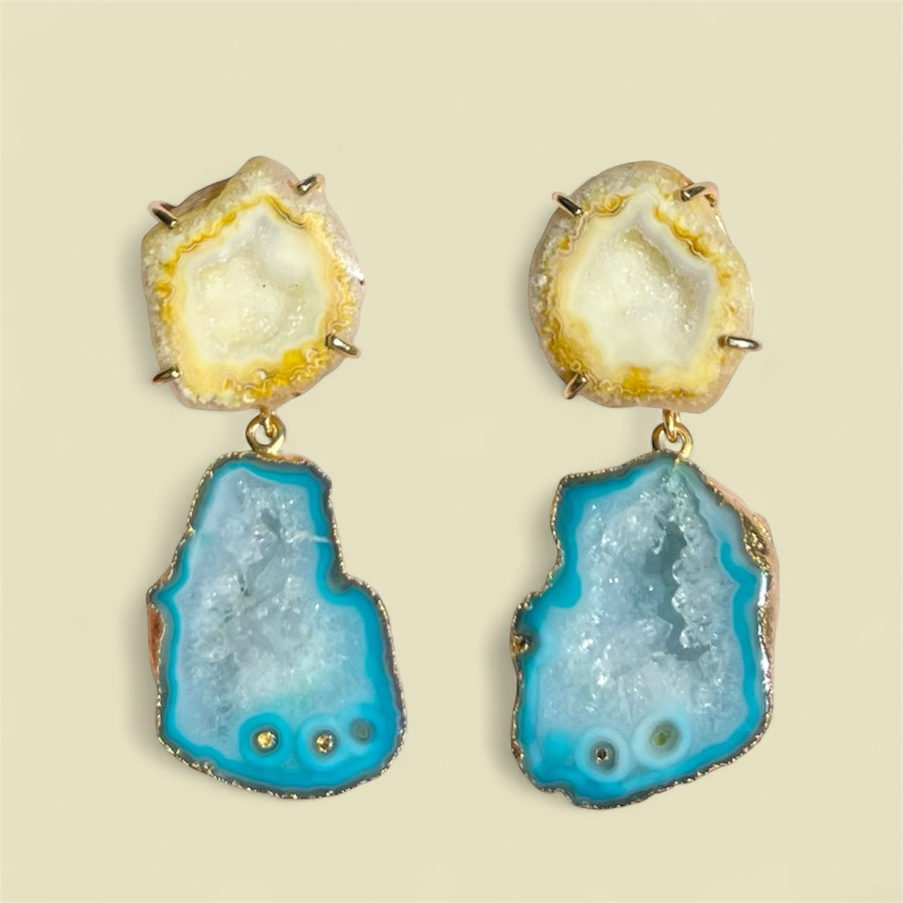 Lemon & Turquoise Cocktail Earrings