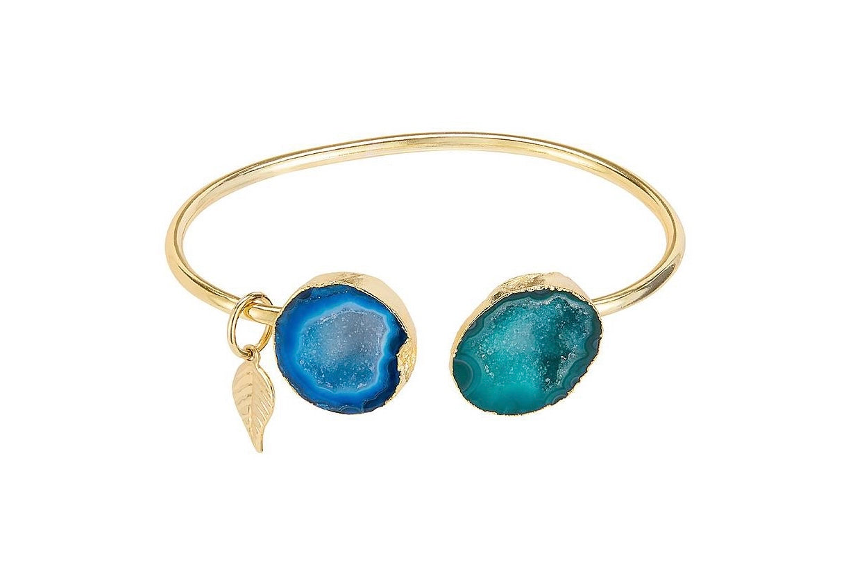 Aqua & Seagreen Rocks In The Sky Bangle