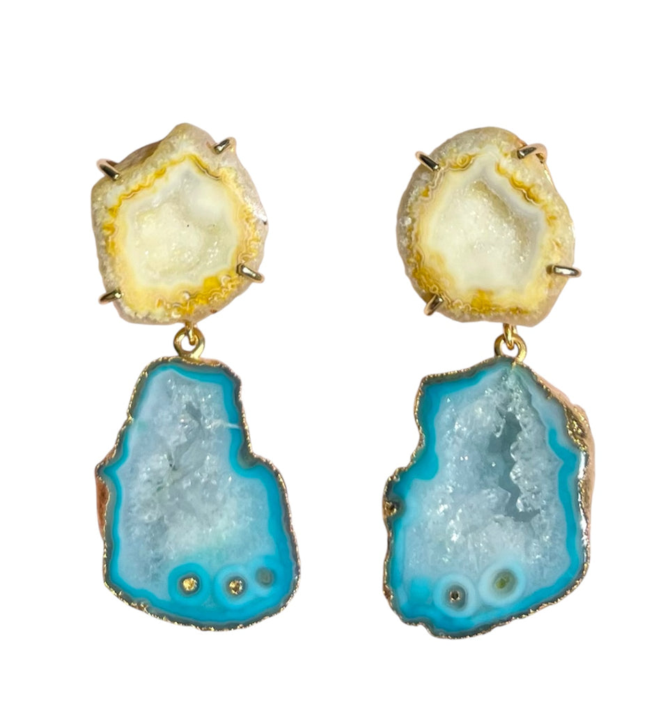 Lemon & Turquoise Cocktail Earrings