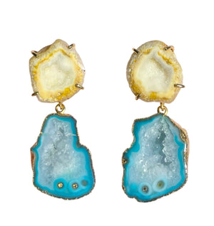 Lemon & Turquoise Cocktail Earrings