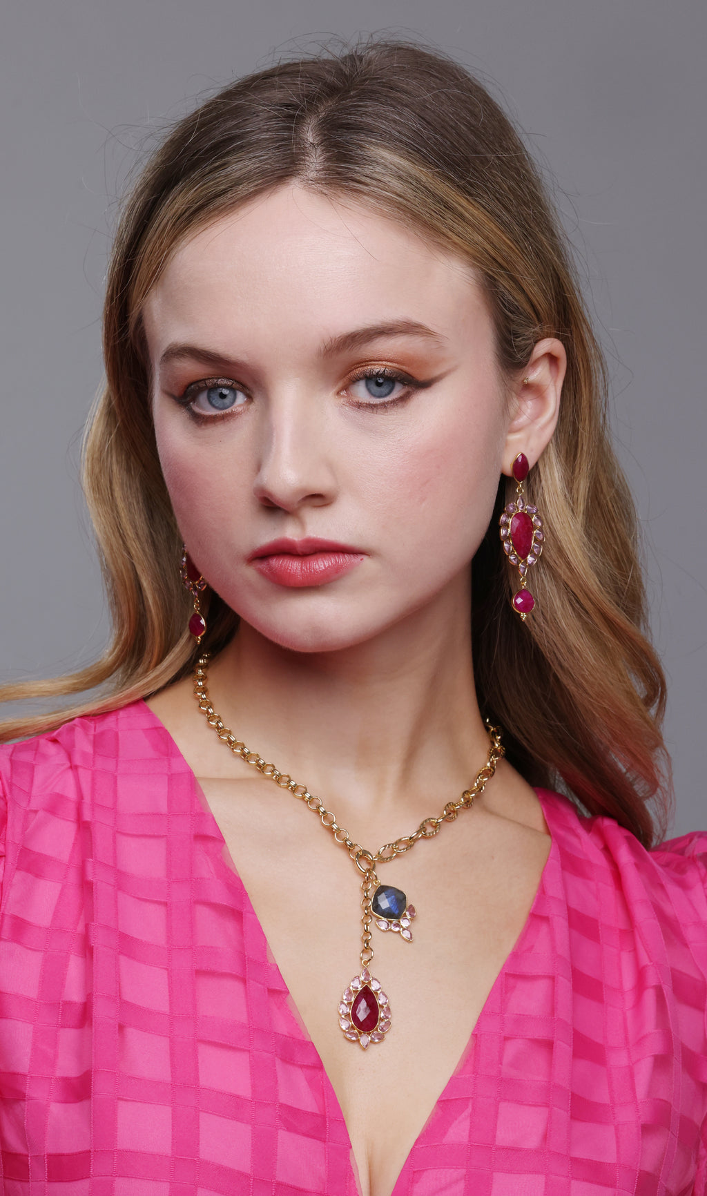 Theia Ruby & Labradorite Necklace