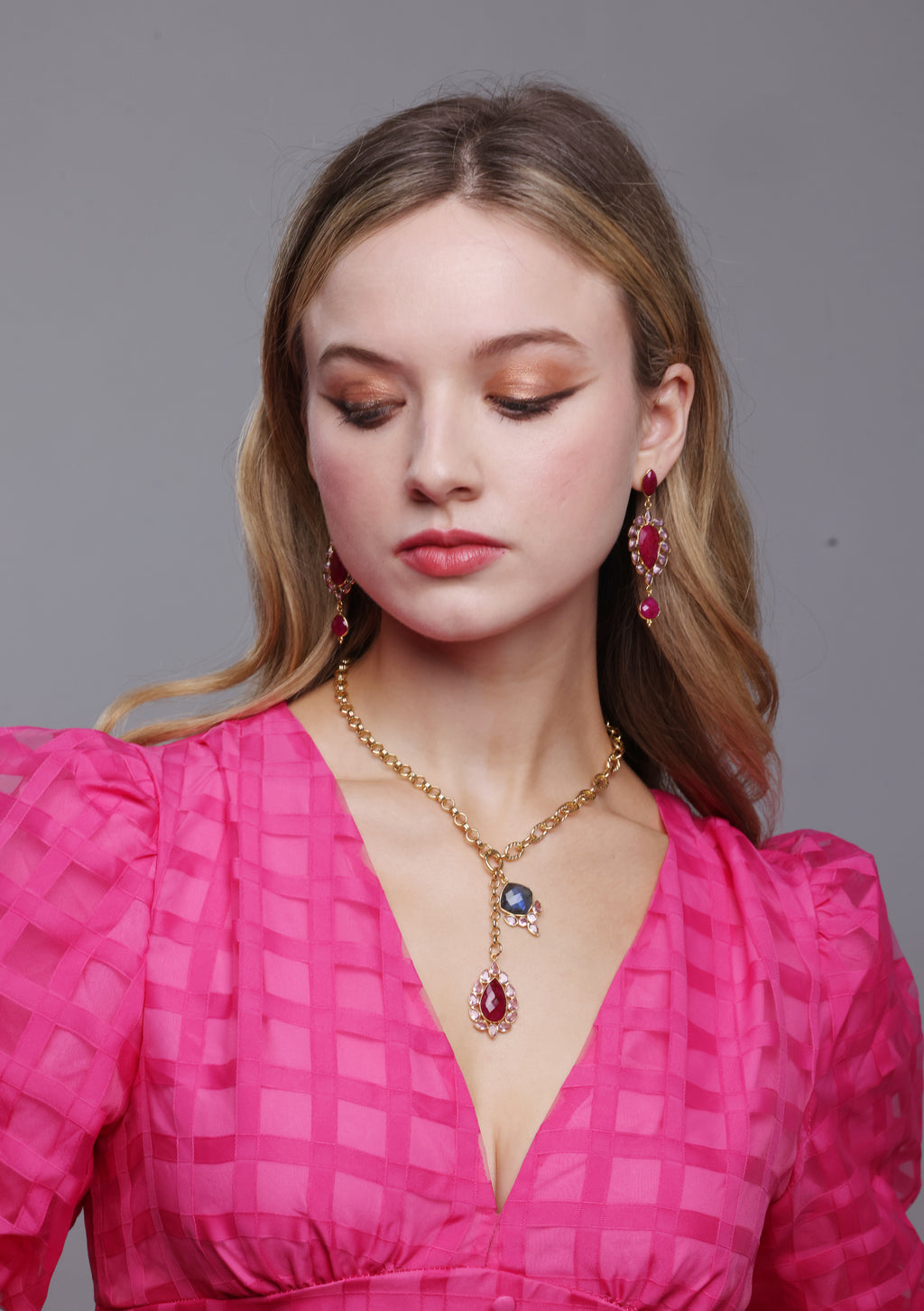 Theia Ruby & Labradorite Necklace