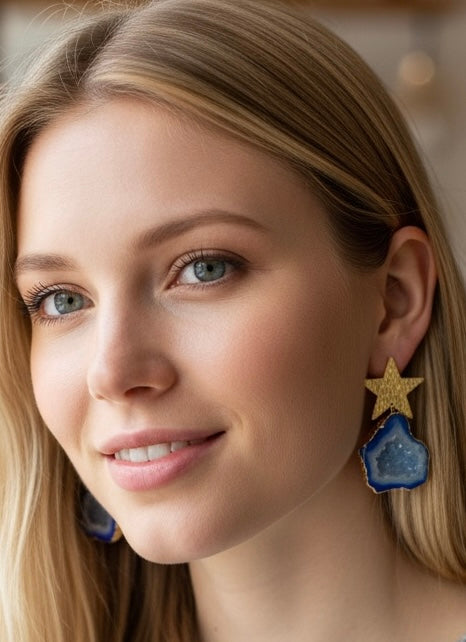 Blue North Star Earrings