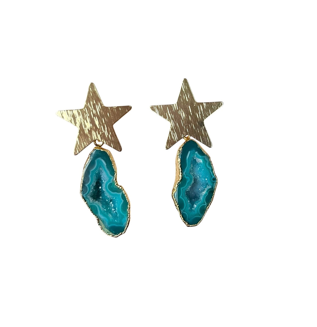 Green North Star Earrings