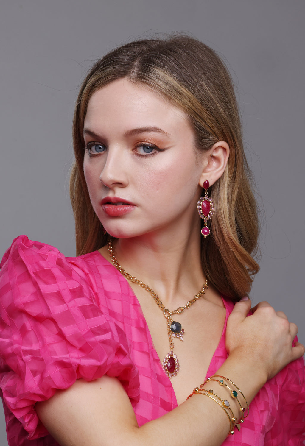 Theia Ruby & Labradorite Necklace