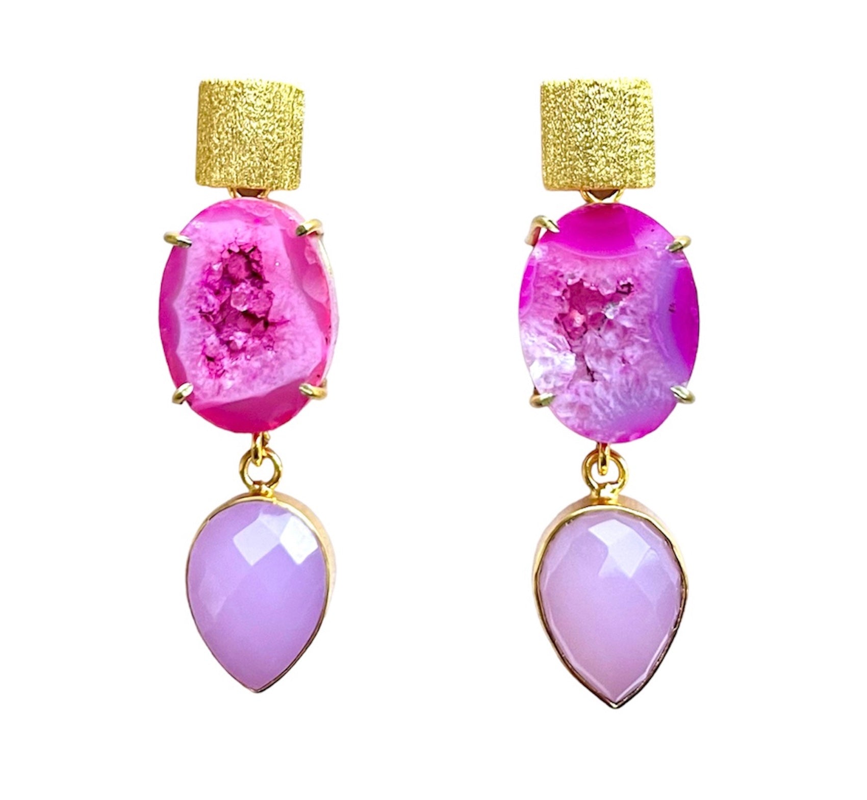 Double Pink Cocktail Earrings