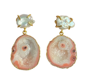 The Pearl Rocks Orange Earrings