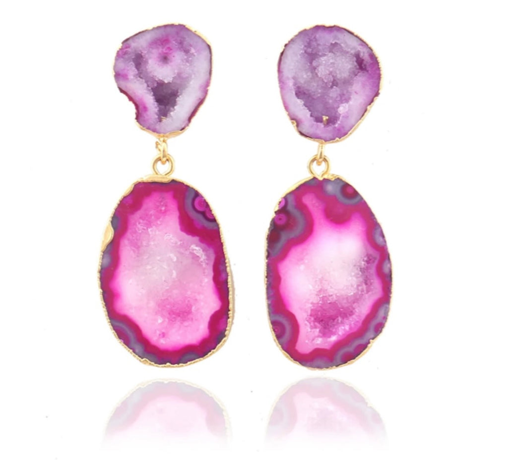 Double Pinks Rocks in the Sky Earrings