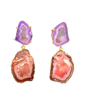 Lavender & Terracotte Swirl Earrings