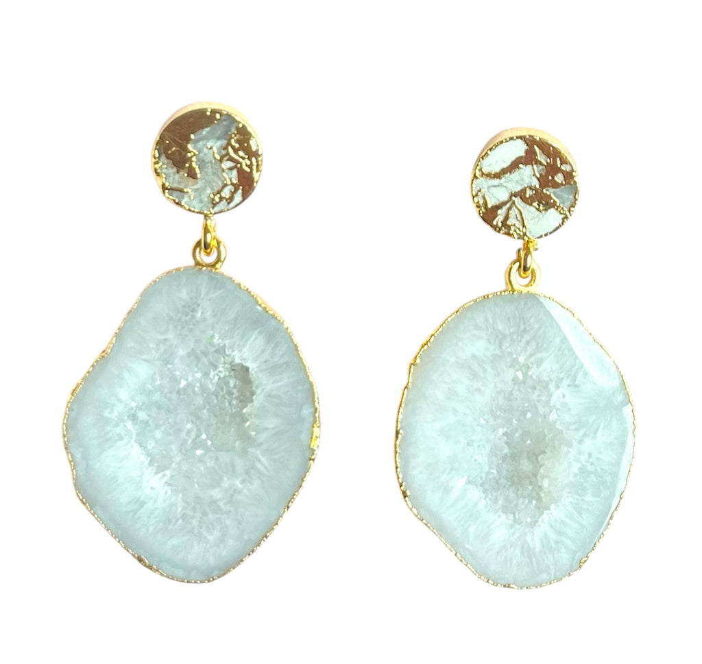 Double White Rocks in The Sky Earrings