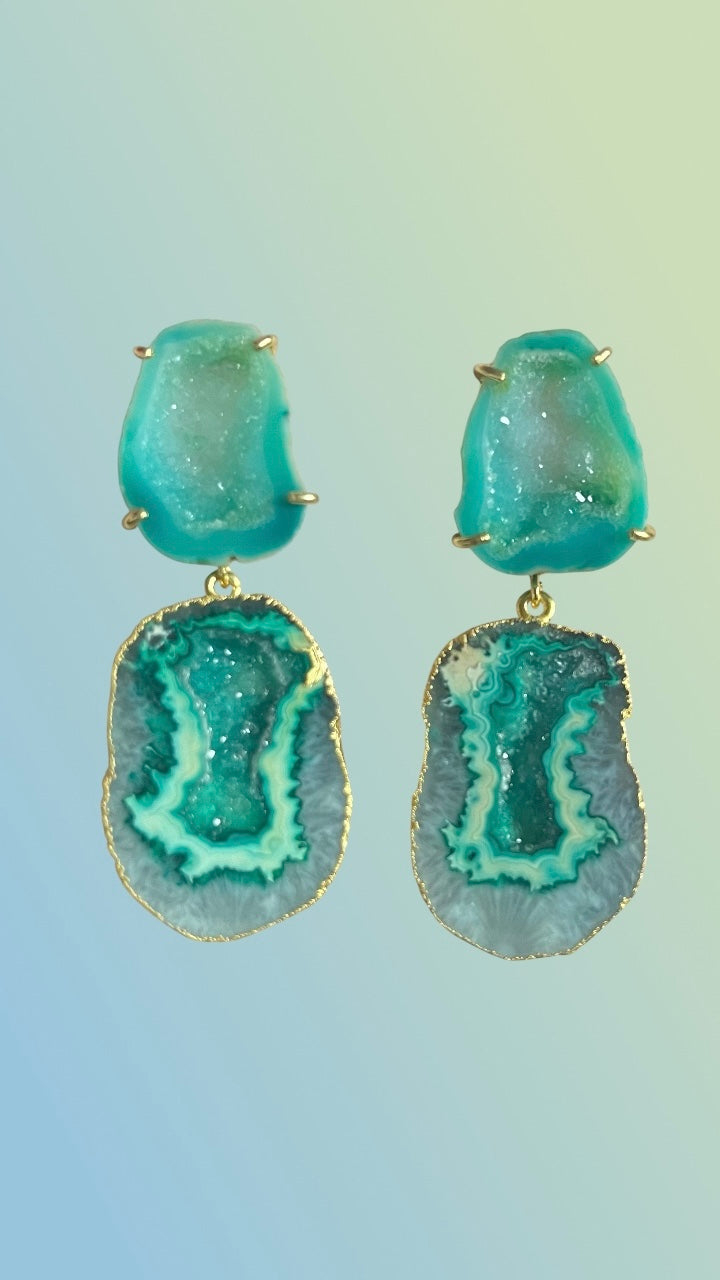 Green Mint Cocktail Earrings