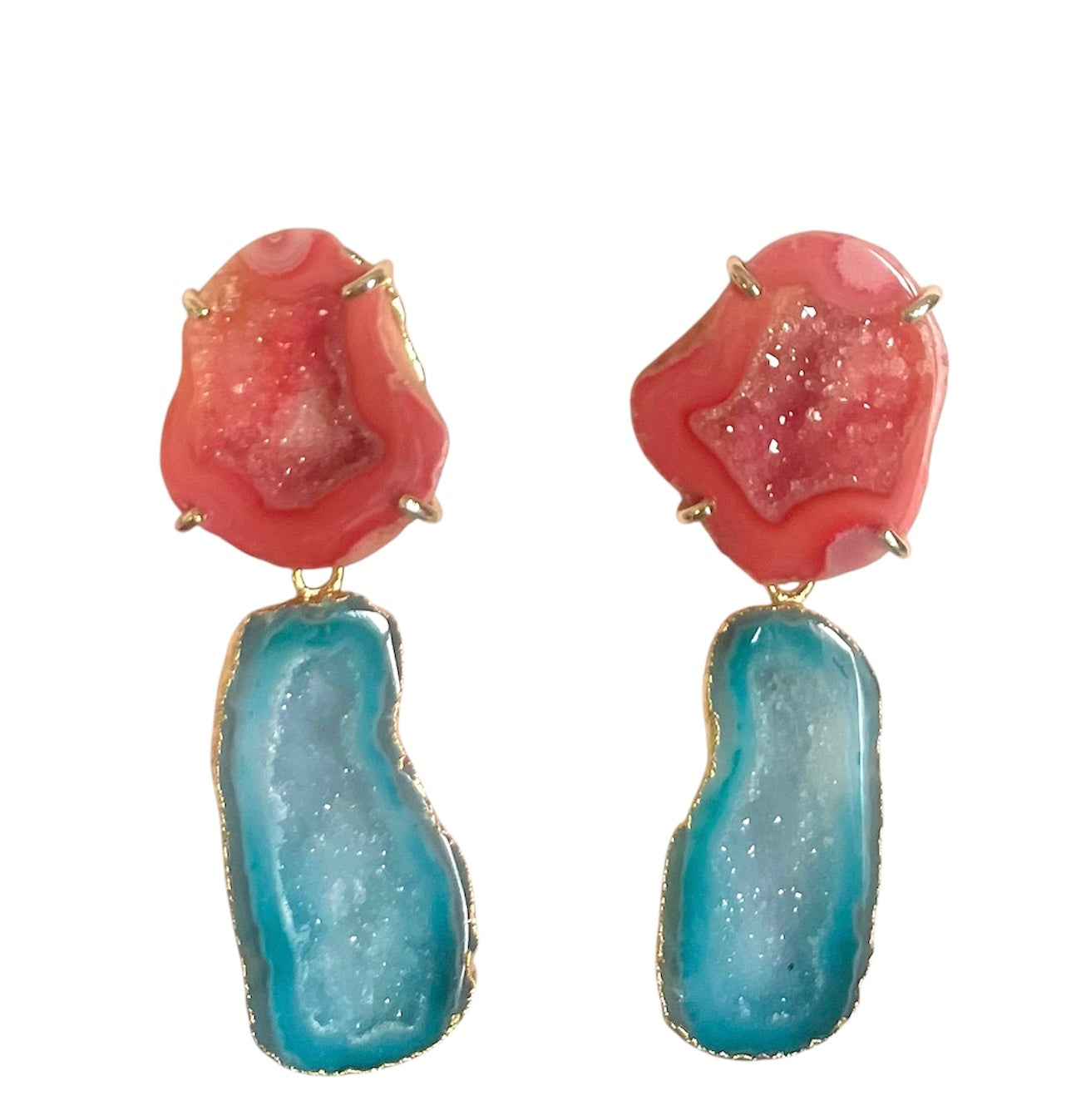 Orange & Aqua Cocktail Earrings