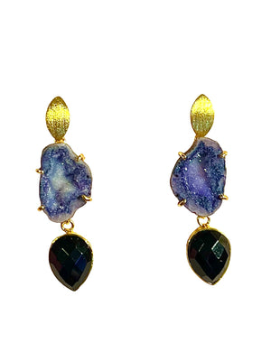 Purple and Black Rocks in The Sky Earrings