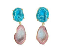 Teal & Peach Earrings