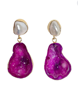 The Pearl Rocks Pink Earrings