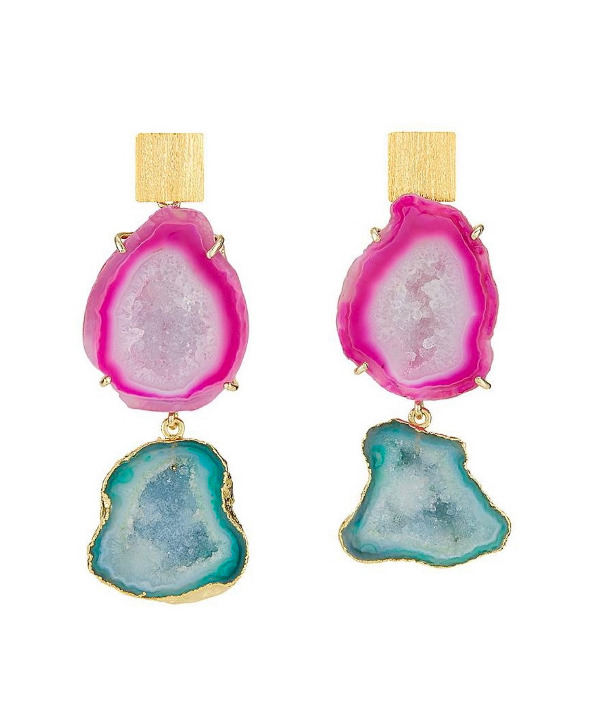 Pink & Green Rocks in The Sky Earrings