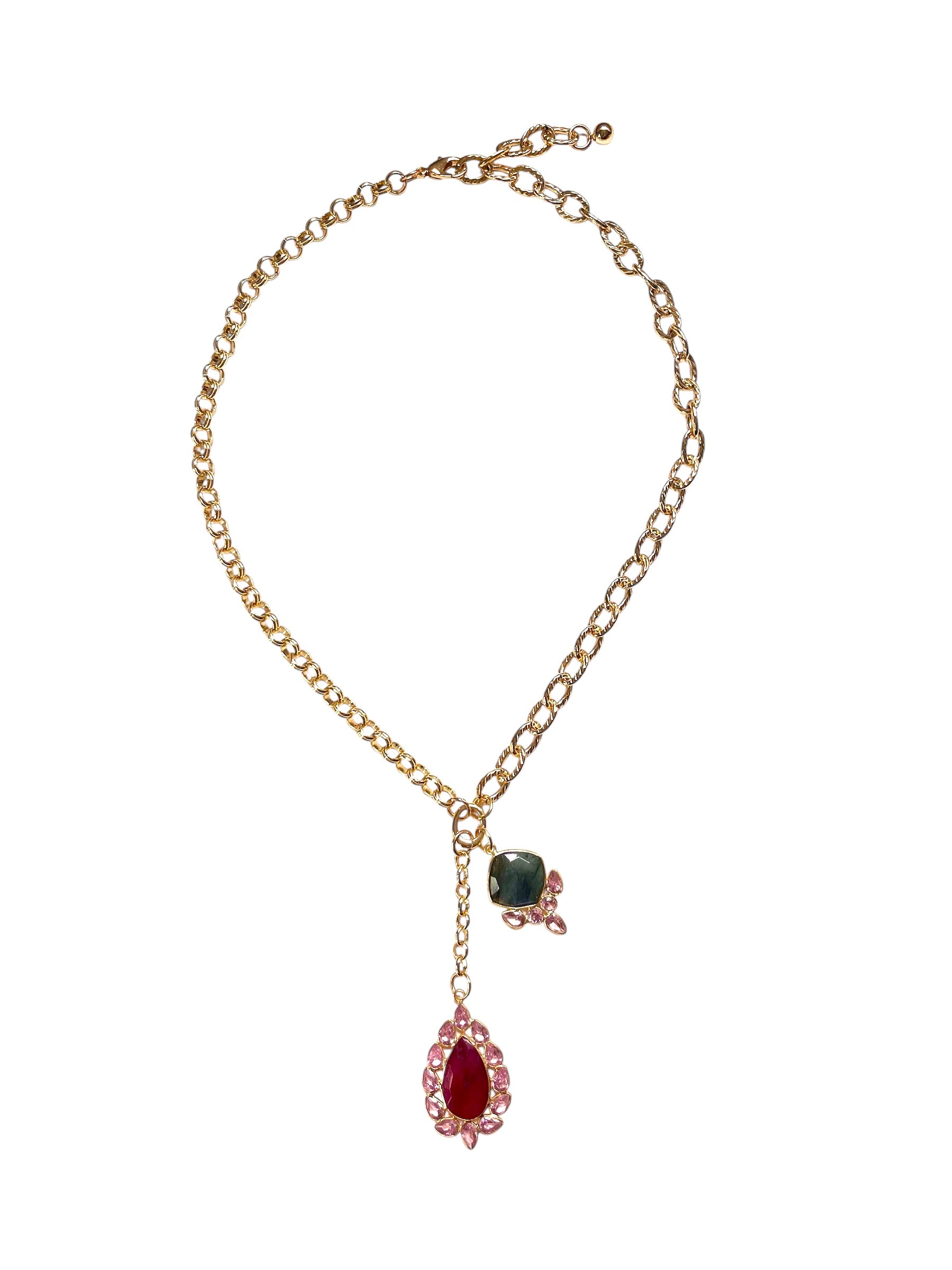 Theia Ruby & Labradorite Necklace