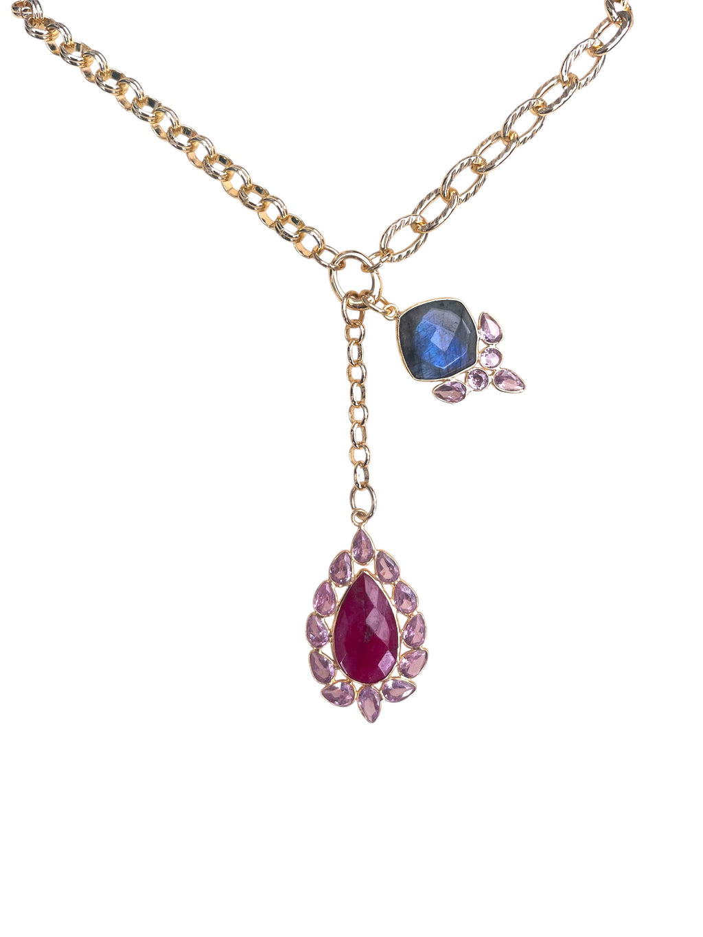 Theia Ruby & Labradorite Necklace