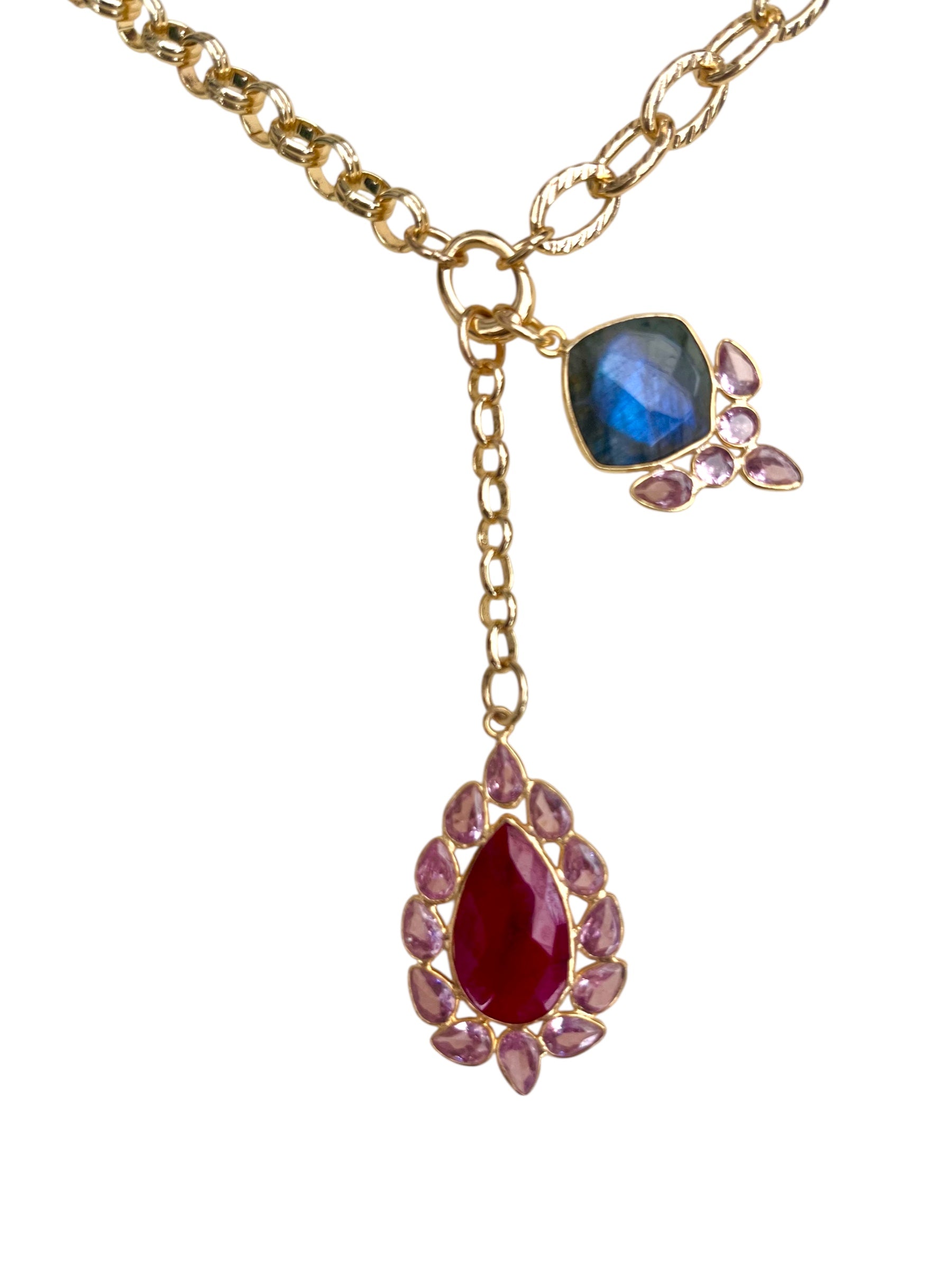 Theia Ruby & Labradorite Necklace