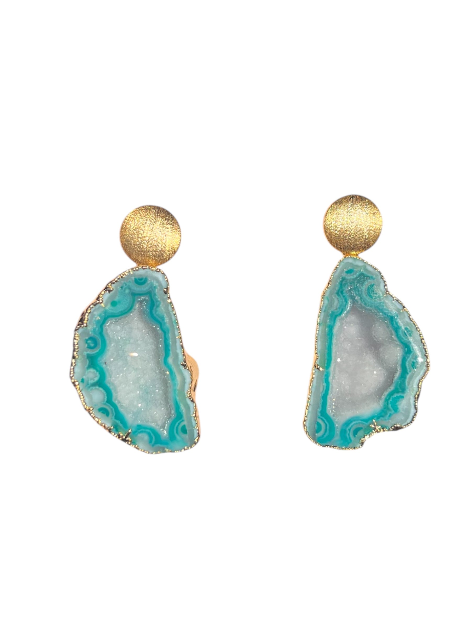 Circle Green Earrings