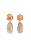 Peach & Grey Cocktail Earrings