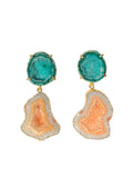 Green & Peach Cocktail Earrings