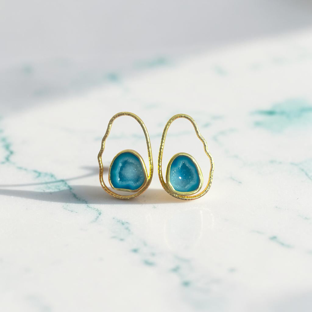 Blue Rock Drops Earrings