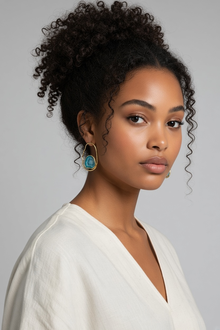 Cream Rock Drops Earrings