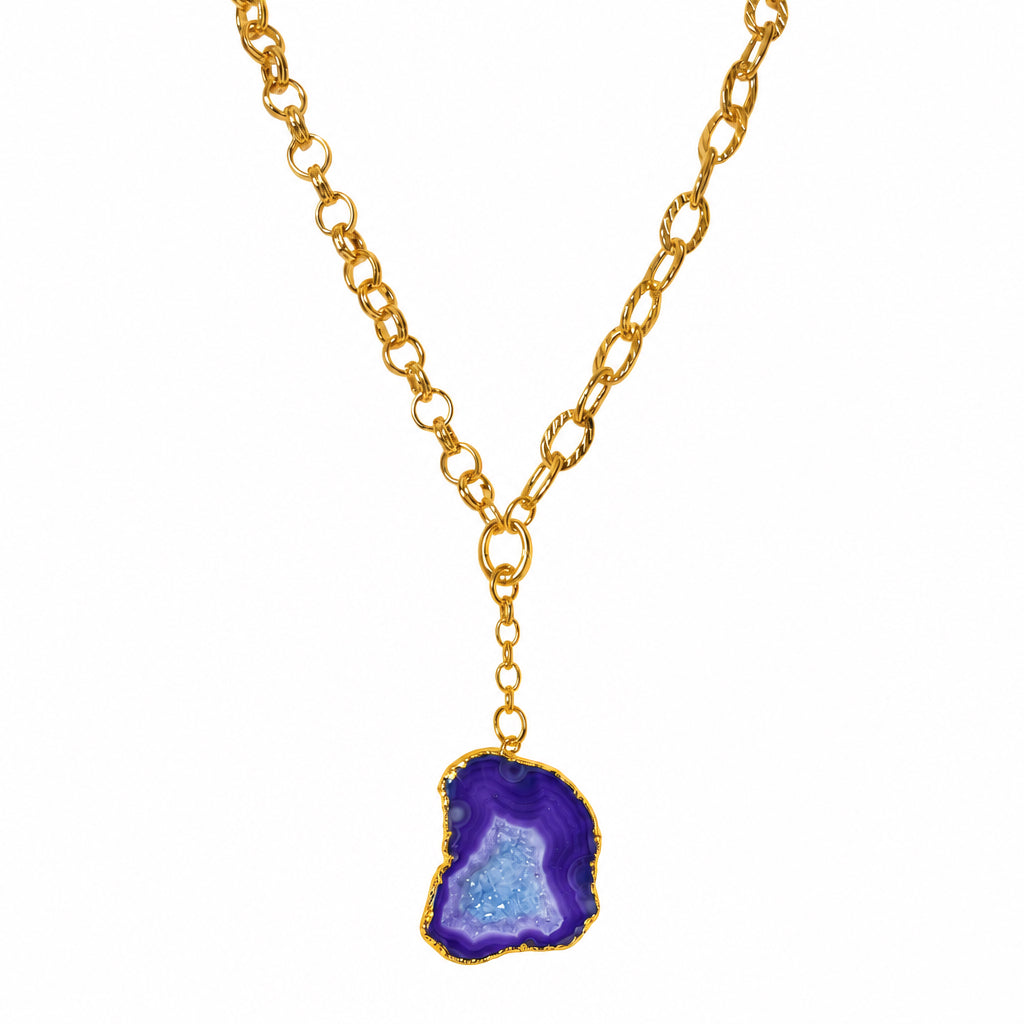 Purple Rock Drops Necklace