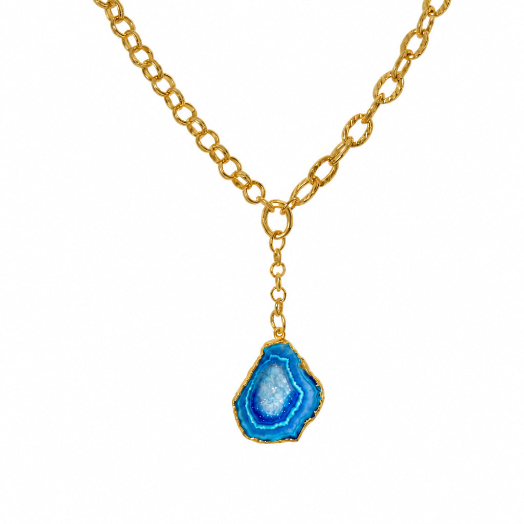 Aqua Rock Drops Necklace