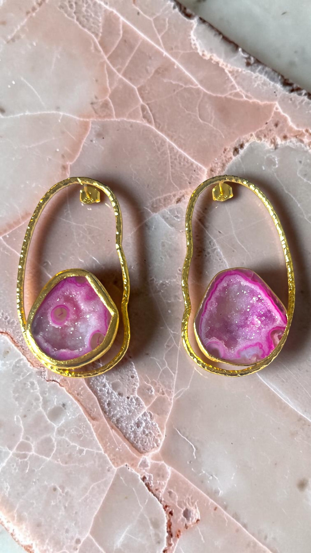 Pink Rock Drops Earrings