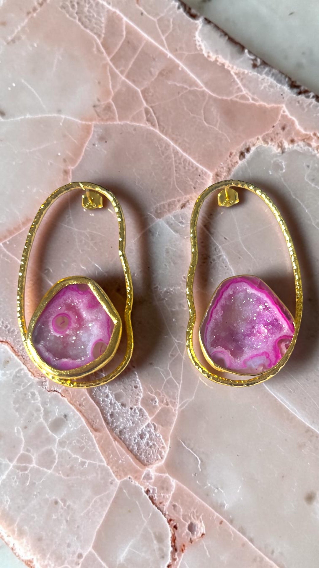 Pink Rock Drops Earrings