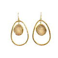 Yellow Hoop Rock Drops Earring
