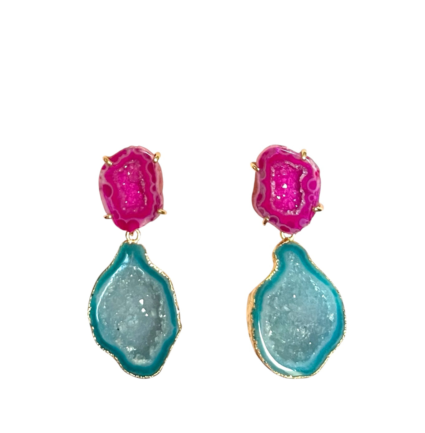 Green & Pink Cocktail Earrings