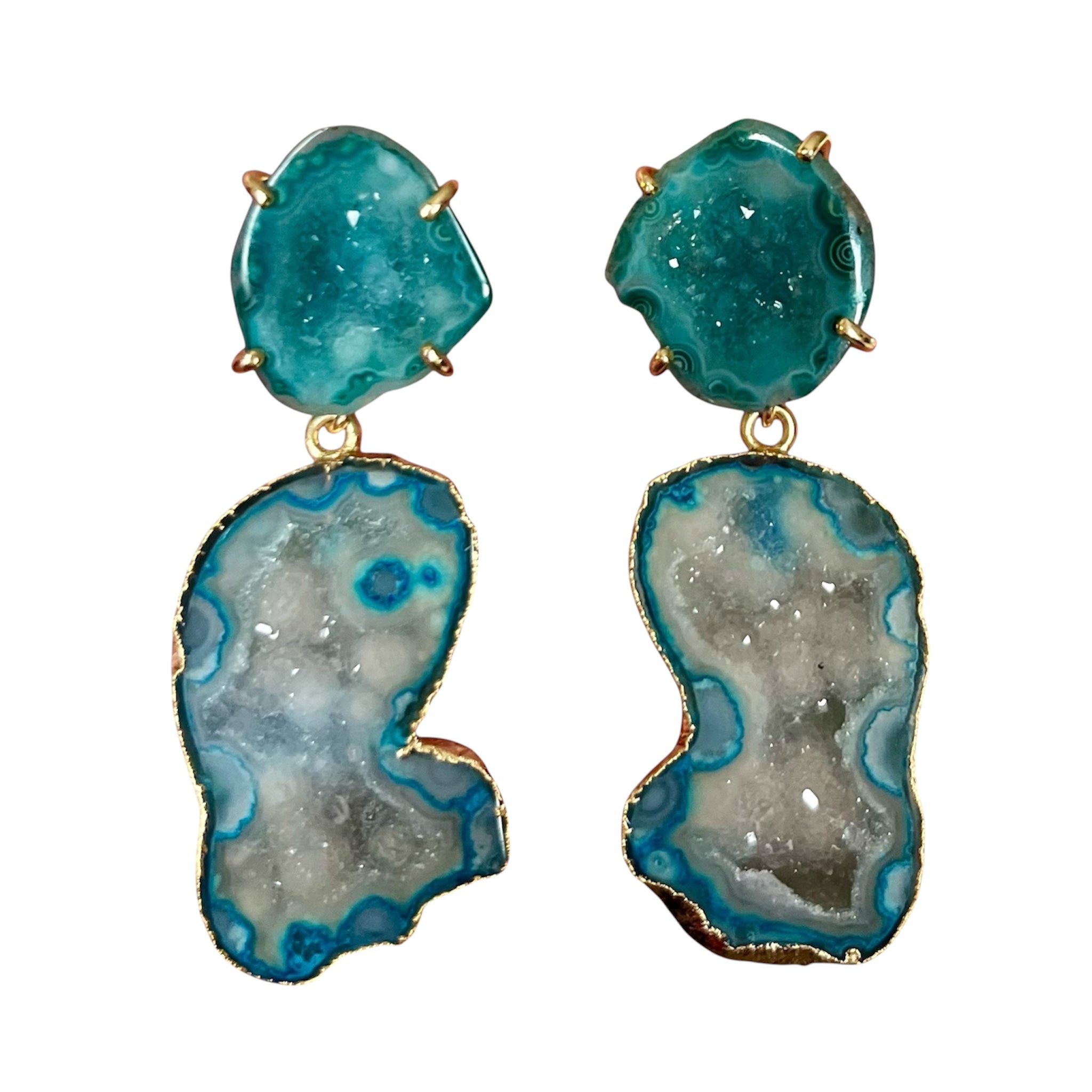 Sea Green & Turquoise Cocktail Earrings