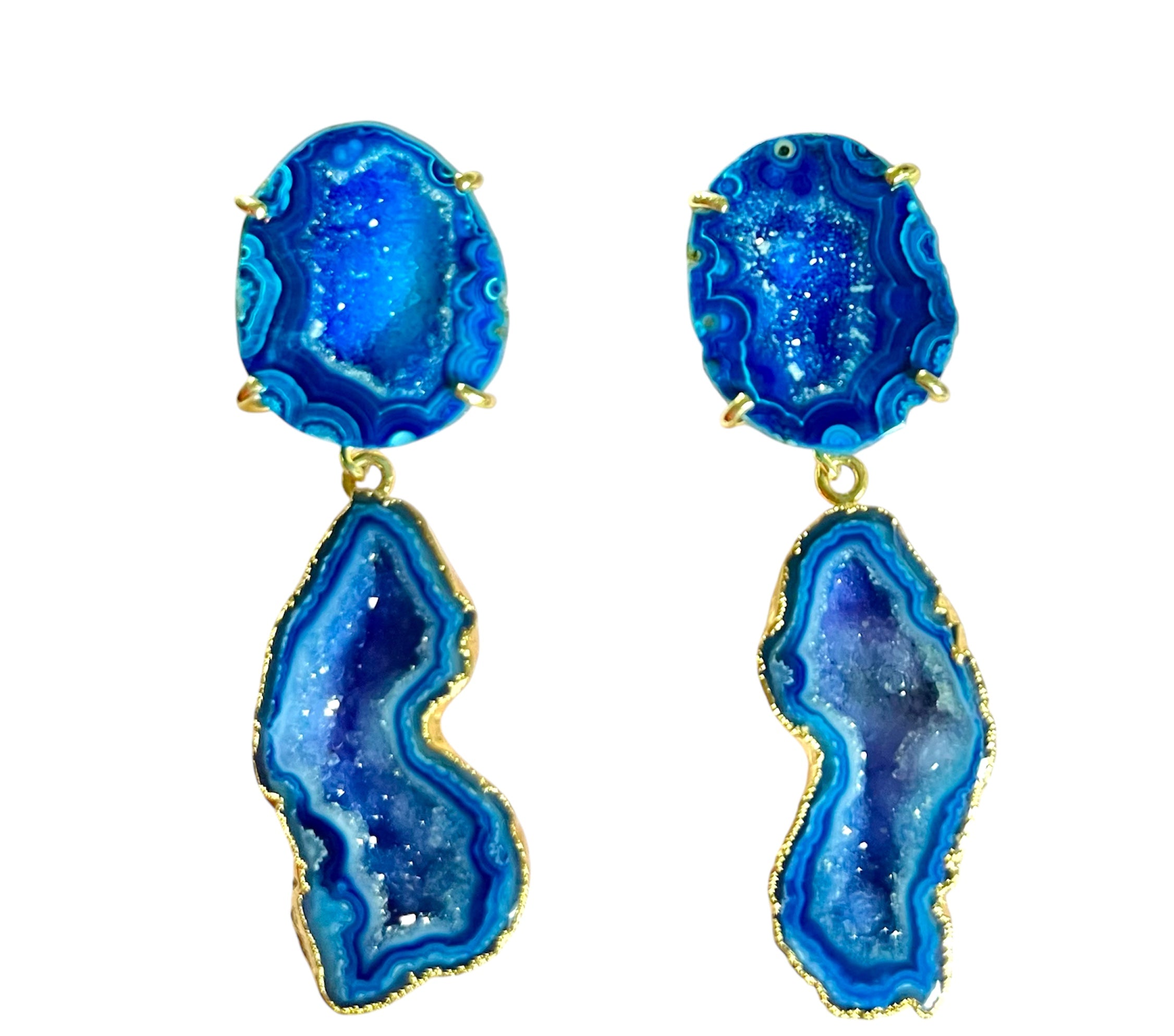 Double Blue Cocktail Earrings