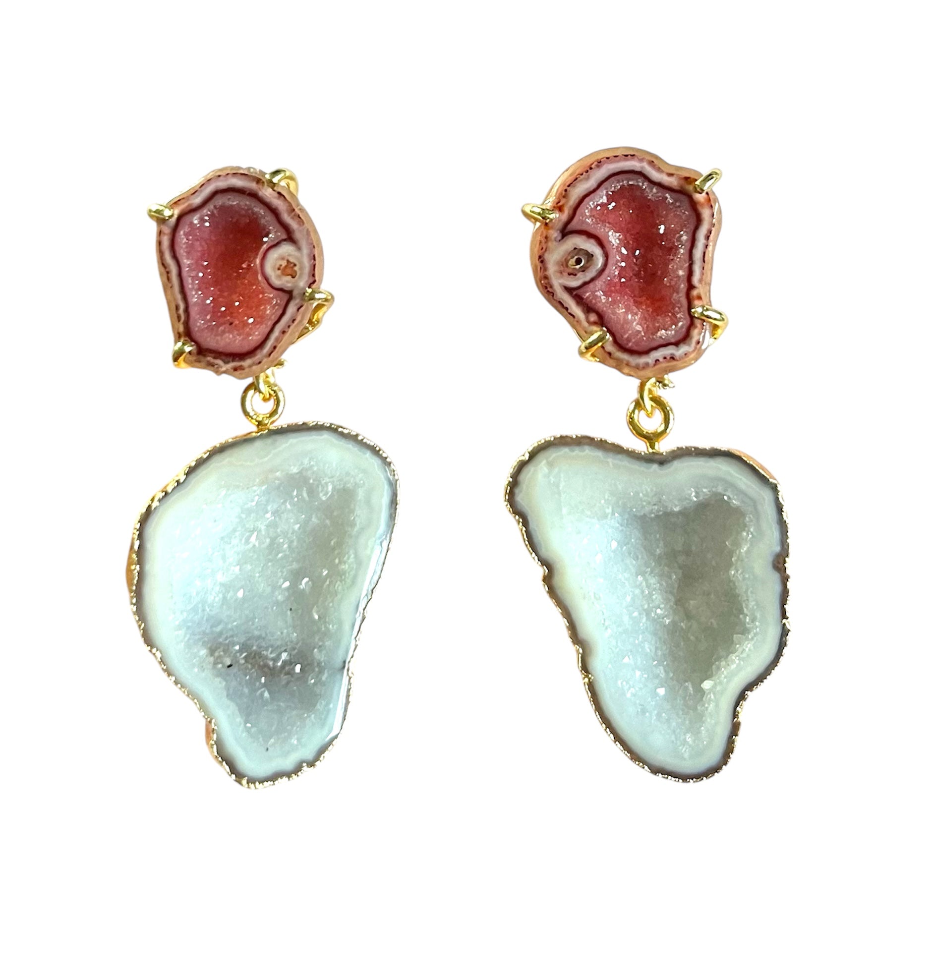Orange & White Cocktail Earrings