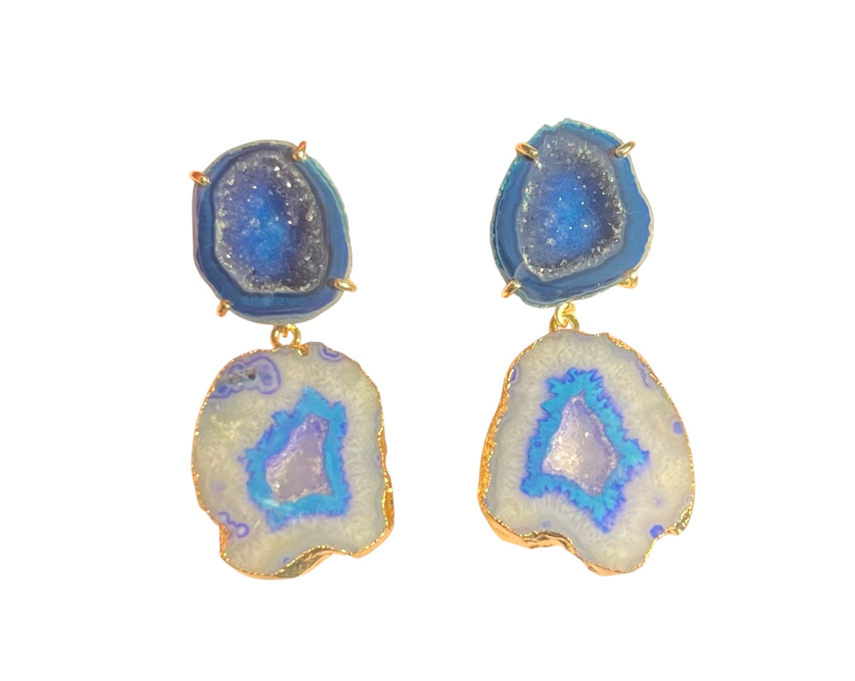 Navy & Aqua Cocktail Earrings