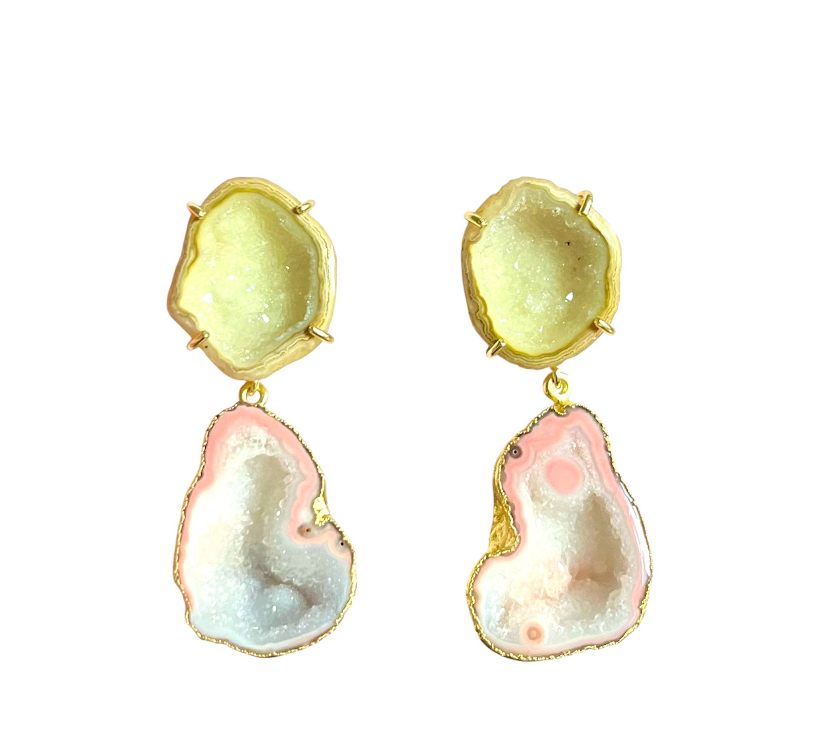 Yellow & Peach Cocktail Earrings