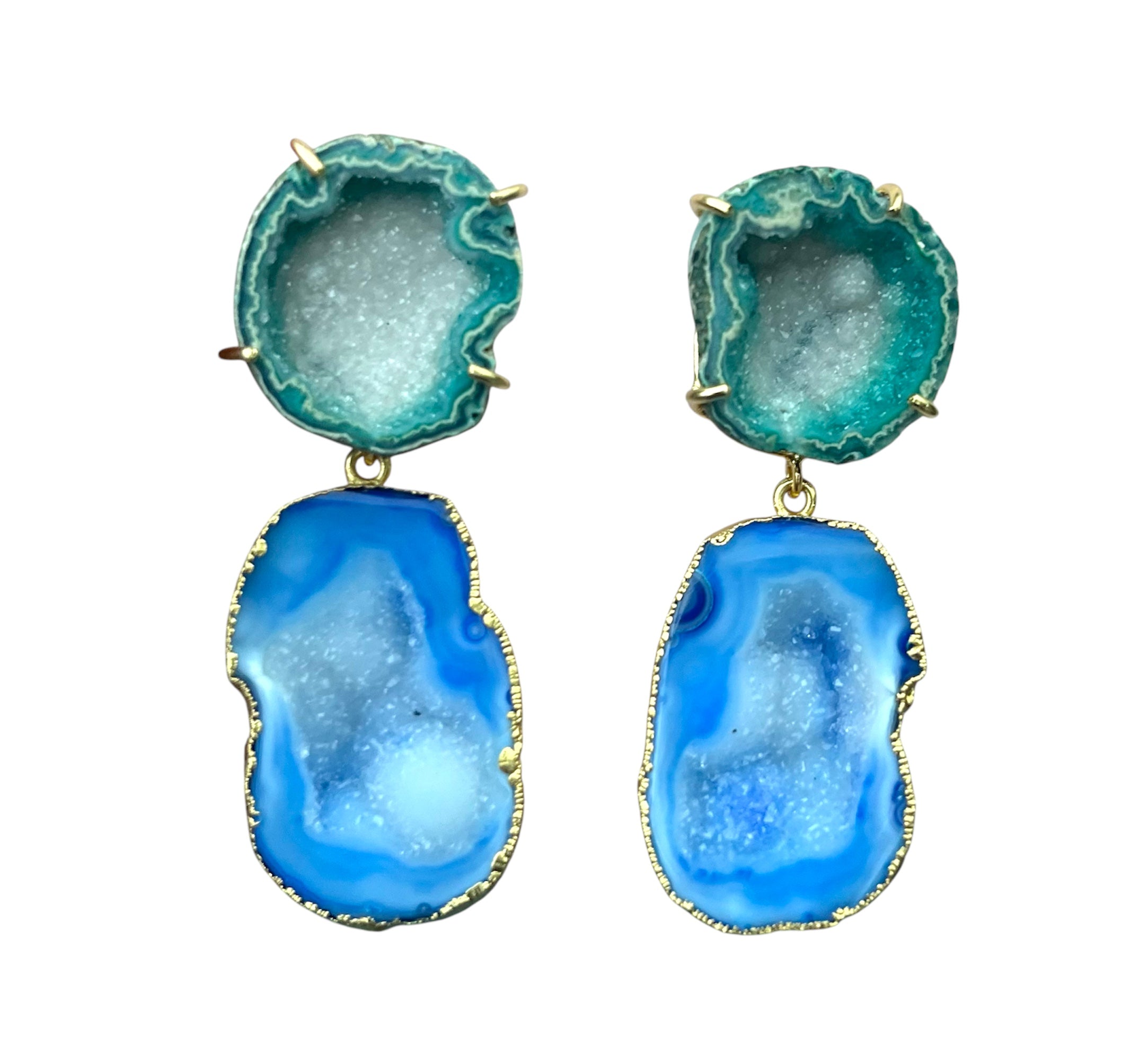 Sea Green & Blue Cocktail Earrings