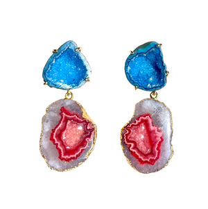 Blue & Terracotta Cocktail Earrings