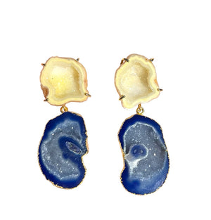 Yellow & Navy Cocktail Earrings