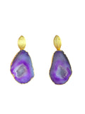Purple Oval Earrings