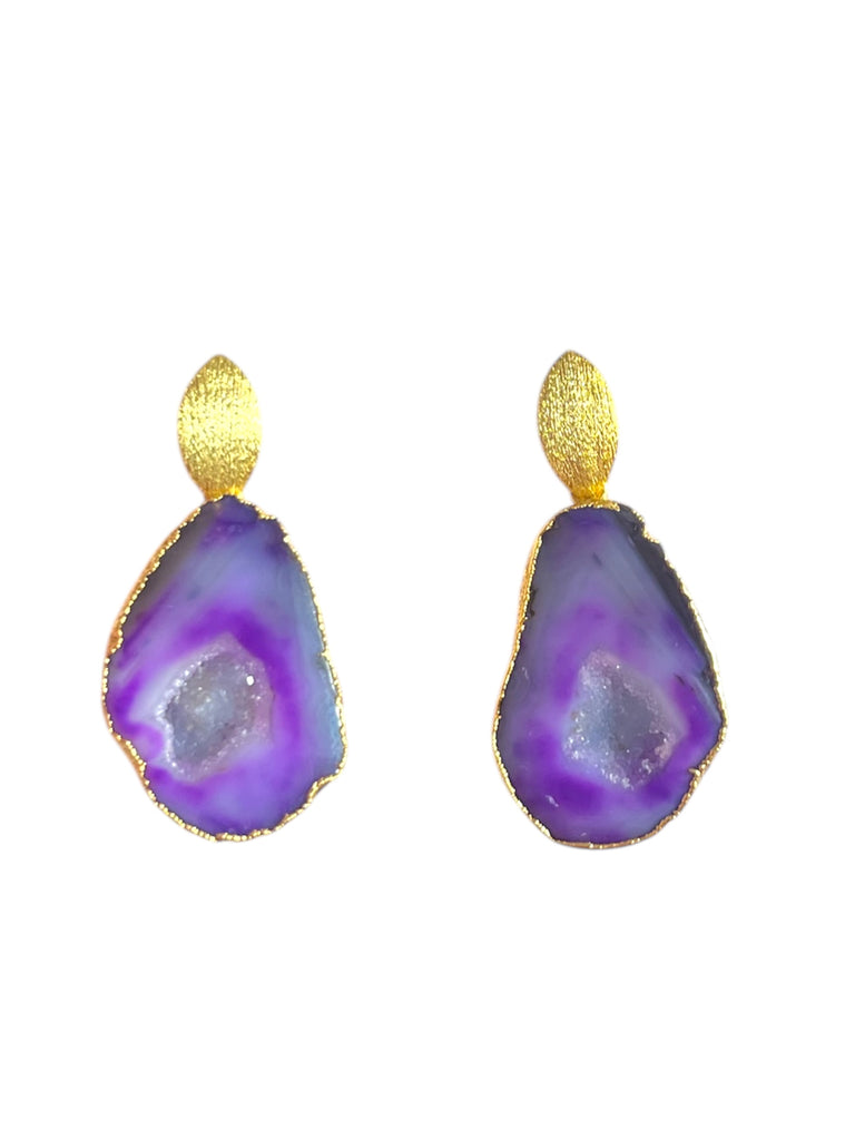 Purple Oval Earrings
