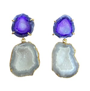 Purple & White Earrings
