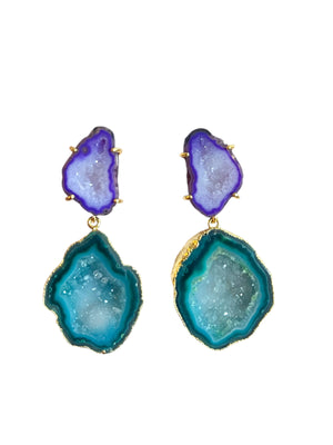 Purple & Green Earrings