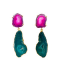 Pink & Green Drop Earrings
