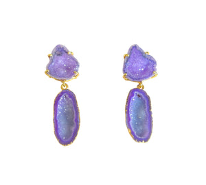 Double Lavender Drops Earrings